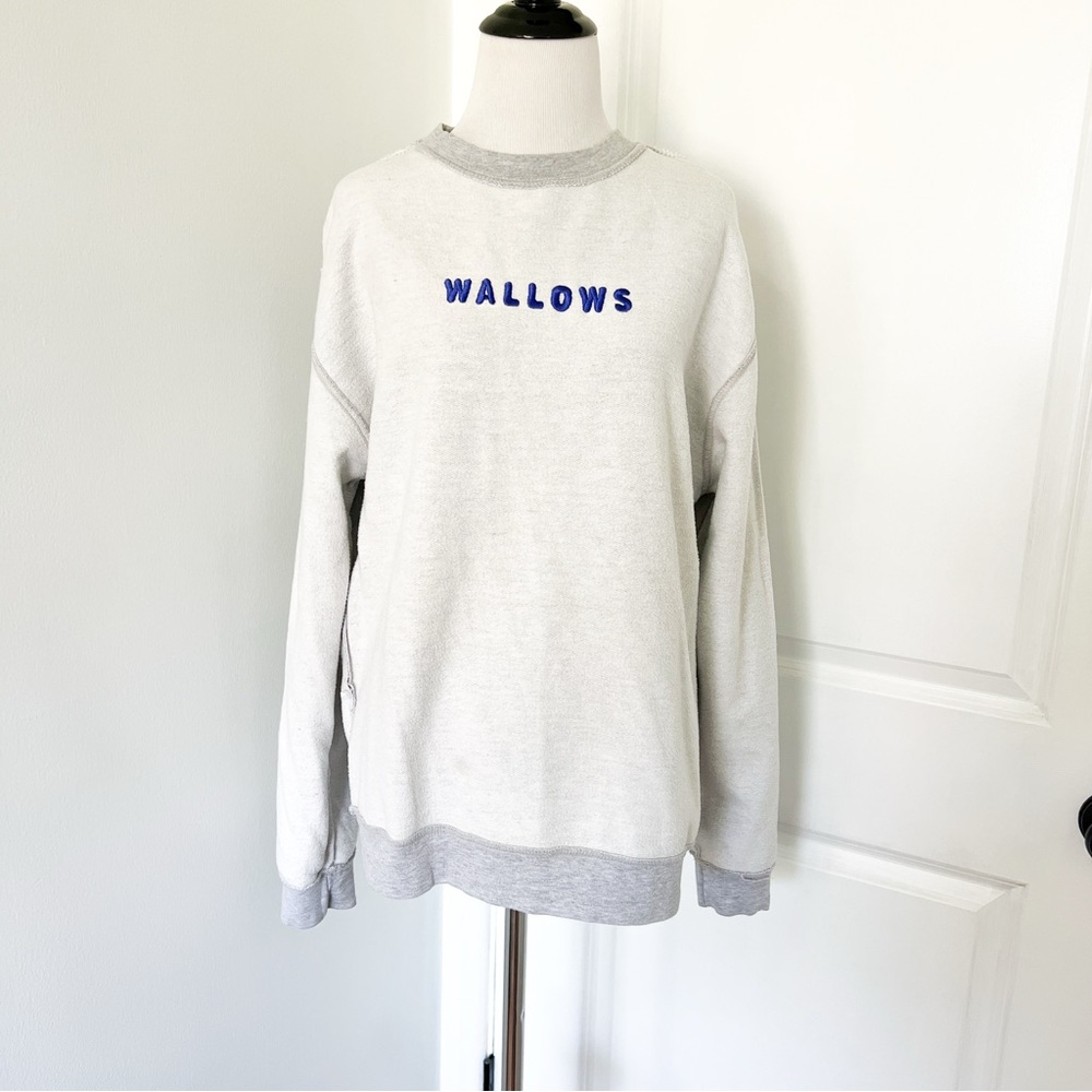 Wallows Gray Sweatshirt with Purple Embroidery